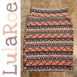 LuLaRoe Multicolor Geometric Pencil Skirt
